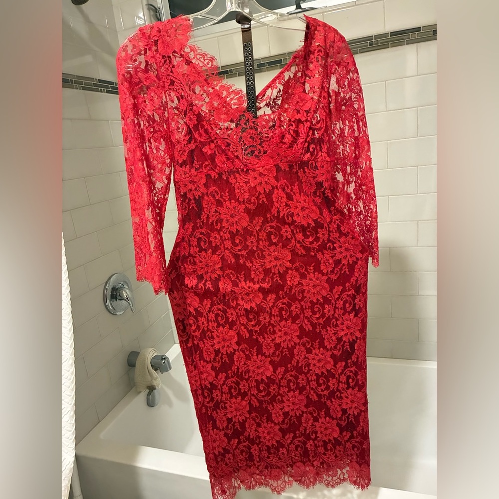 Elegant Red Lace Dress